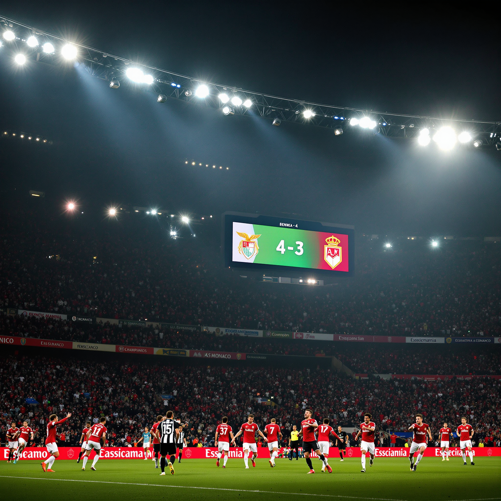 숨막히는 벤피카 대 AS 모나코 혈투 4대3 벤피카 16강행