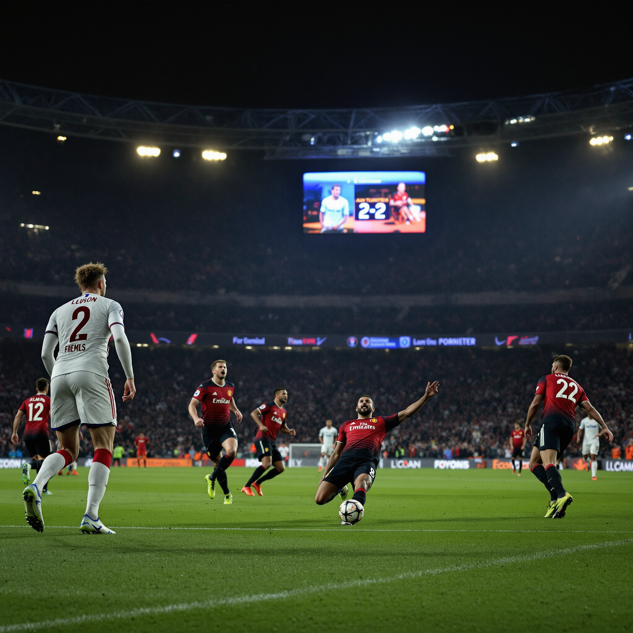 리옹 대 맨유 극장골 난타전 2대2 무승부로 막내려