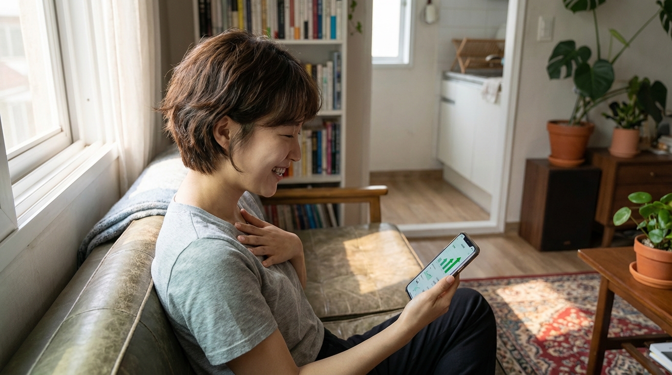 청년 월세 지원사업 혜택으로 주거 부담을 덜고 안심하는 젊은 한국인의 모습