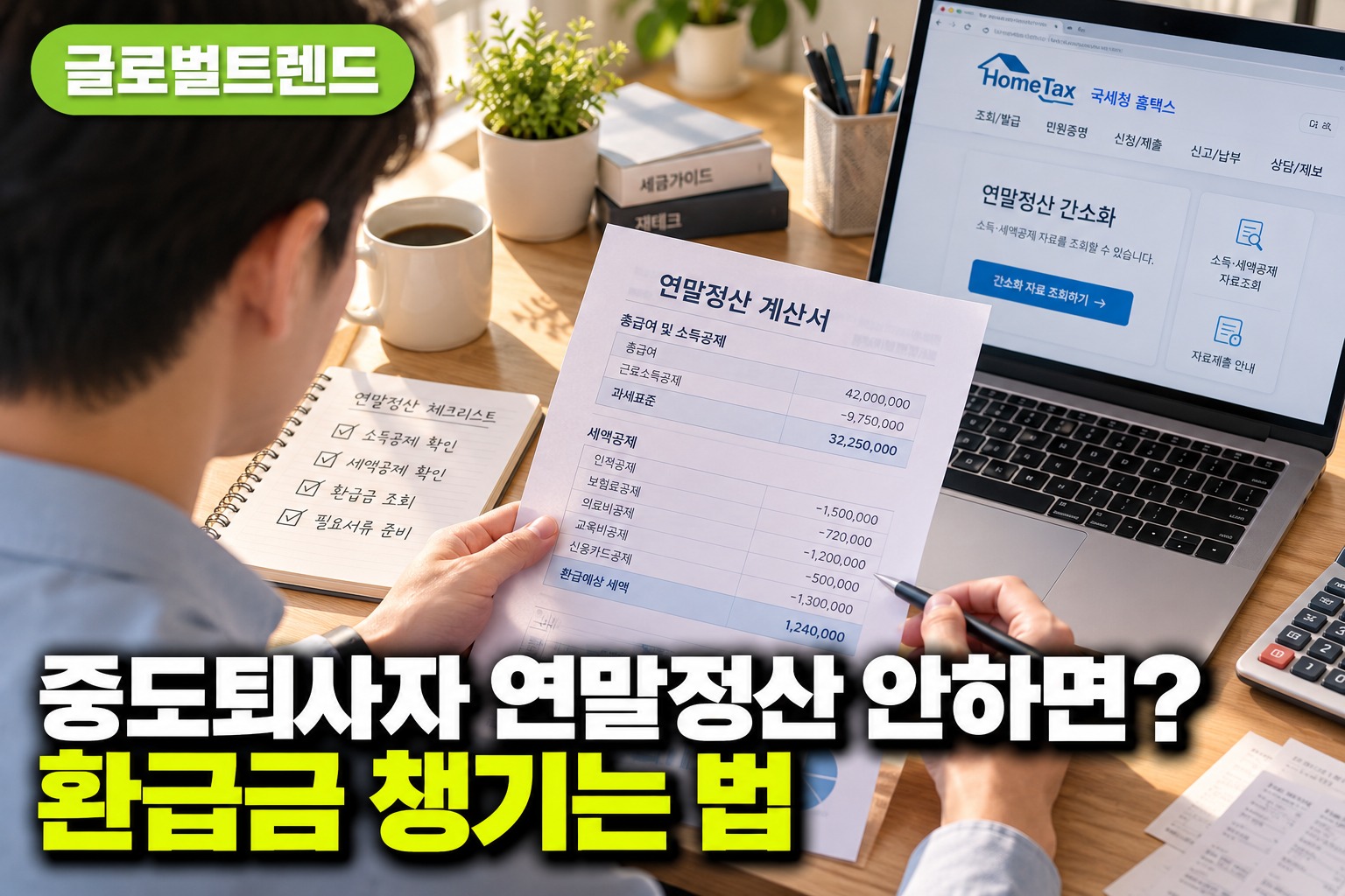 중도퇴사자 연말정산 안하면 세금 폭탄? 불이익과 5월 해결법